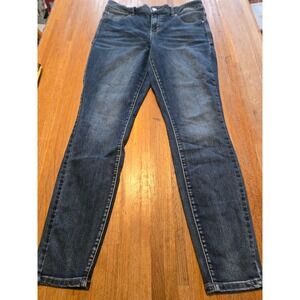 Maurices Women 14W Long Denim Ever Flex High Raise White Wash Straight Leg Jeans